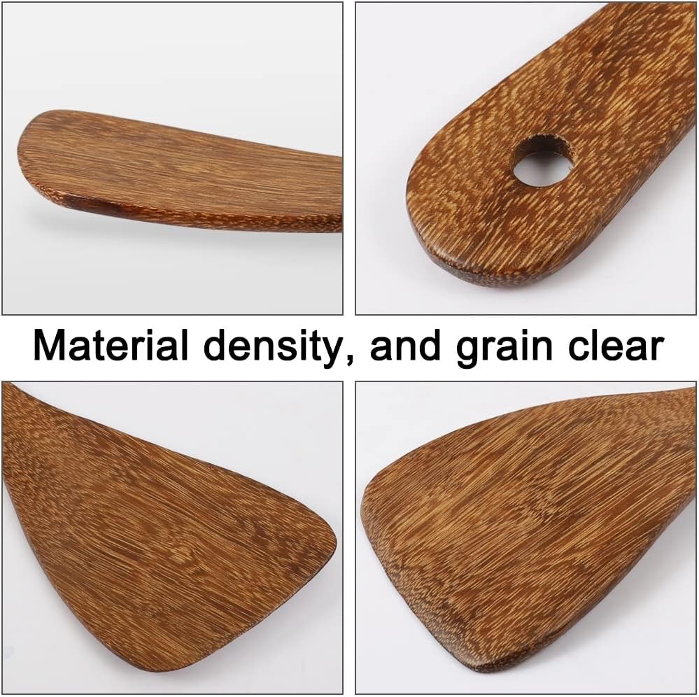 2 PCS Rice Paddle, Natural Wood Rice Spoon Paddle Kitchen Spatula Potato Server, 8 Inch — view 4